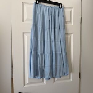 Aritzia bouquet Light Blue Tiered Maxi Skirt XS